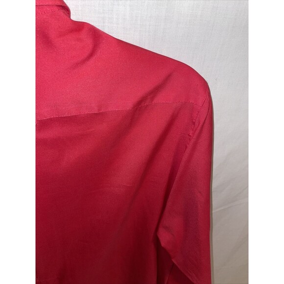 Silk Miracle Dress Shirt Women’s Size 10 Red Silk Blend Button Up Long Sleeve - Picture 10 of 12